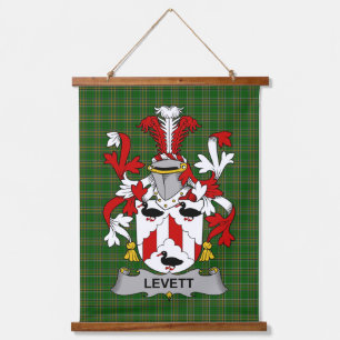 Irisches Levett oder Lyvett Wappen Familienwappen Wandteppich Mit Holzrahmen