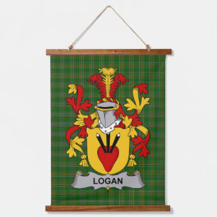 Irisches Logan-Wappen Familienwappen Wandteppich Mit Holzrahmen