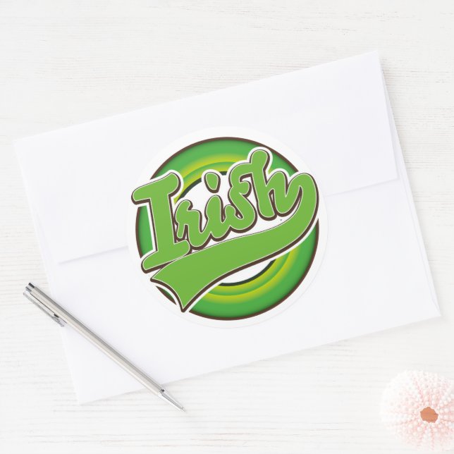 irisches Logo. Runder Aufkleber (Umschlag)