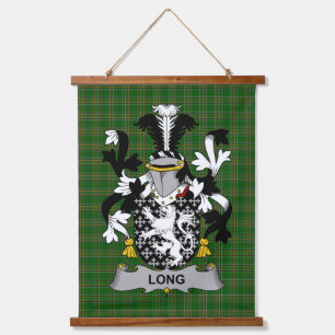 Irisches Long oder Longe Wappen Familienwappen Wandteppich Mit Holzrahmen