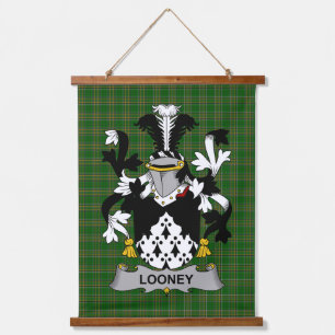 Irisches Looney oder O_Lunney Wappen Familienwappe Wandteppich Mit Holzrahmen