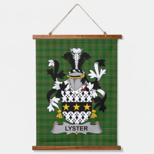 Irisches Lyster-Wappen Familienwappen Wandteppich Mit Holzrahmen