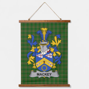 Irisches Mackey-Wappen Familienwappen Wandteppich Mit Holzrahmen