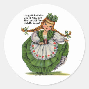 Irisches Mädchen Rund Sticker