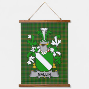 Irisches Mallin oder O_Mallan Wappen Familienwappe Wandteppich Mit Holzrahmen