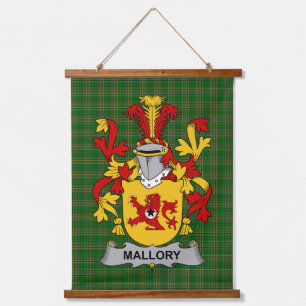 Irisches Mallory-Wappen Familienwappen Wandteppich Mit Holzrahmen