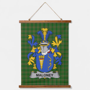 Irisches Maloney oder O_Molony Wappen Familienwapp Wandteppich Mit Holzrahmen