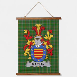 Irisches Marlay oder O_Marley Wappen Familienwappe Wandteppich Mit Holzrahmen