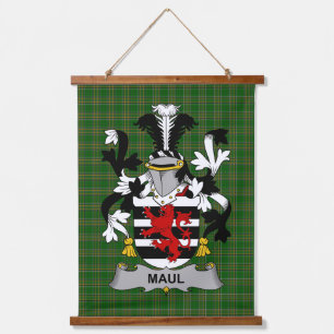 Irisches Maul oder Maule Wappen Familienwappen Wandteppich Mit Holzrahmen