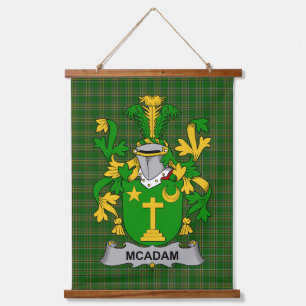 Irisches McAdam-Wappen Familienwappen Wandteppich Mit Holzrahmen
