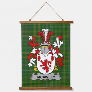 Irisches McAwley oder McCawley Wappen Familienwapp Wandteppich Mit Holzrahmen