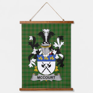 Irisches McCourt-Wappen Familienwappen Wandteppich Mit Holzrahmen