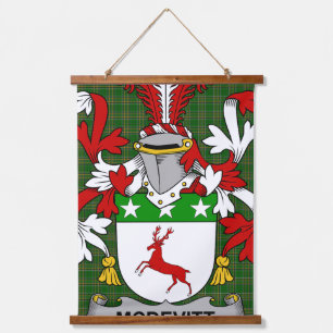 Irisches McDevitt Wappen Familienwappen Wandteppich Mit Holzrahmen