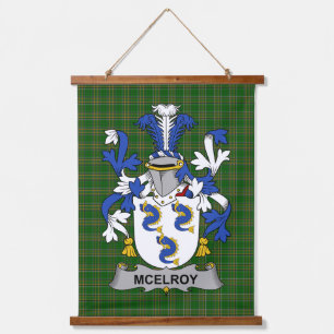 Irisches McElroy oder Gilroy Wappen Familienwappen Wandteppich Mit Holzrahmen