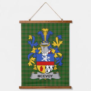 Irisches McEvoy oder McKelvey Wappen Familienwappe Wandteppich Mit Holzrahmen