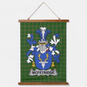 Irisches McFetridge-Wappen Familienwappen Wandteppich Mit Holzrahmen