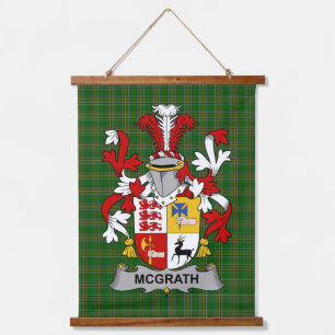 Irisches McGrath oder McGraw Wappen Familienwappen Wandteppich Mit Holzrahmen
