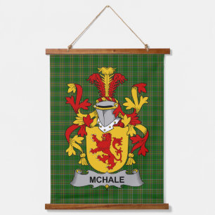 Irisches McHale oder MacHale Wappen Familienwappen Wandteppich Mit Holzrahmen