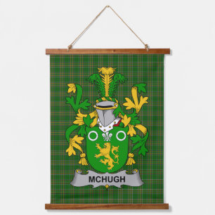 Irisches McHugh oder MacHugh Wappen Familienwappen Wandteppich Mit Holzrahmen
