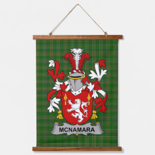 Irisches McNamara-Wappen Familienwappen Wandteppich Mit Holzrahmen