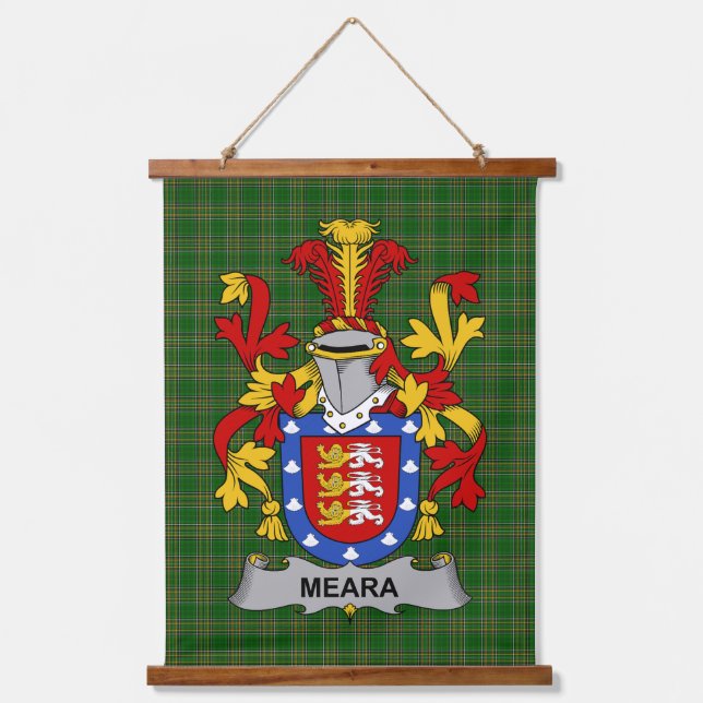 Irisches Meara oder O_Mara Wappen Familienwappen Wandteppich Mit Holzrahmen (Vorderseite)