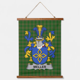 Irisches Meller Wappen Familienwappen Wandteppich Mit Holzrahmen