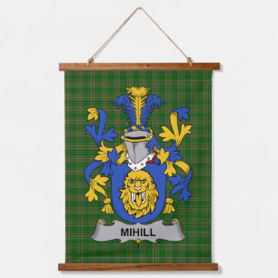 Irisches Mihill Wappen Familienwappen Wandteppich Mit Holzrahmen