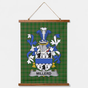 Irisches Millerd-Wappen Familienwappen Wandteppich Mit Holzrahmen