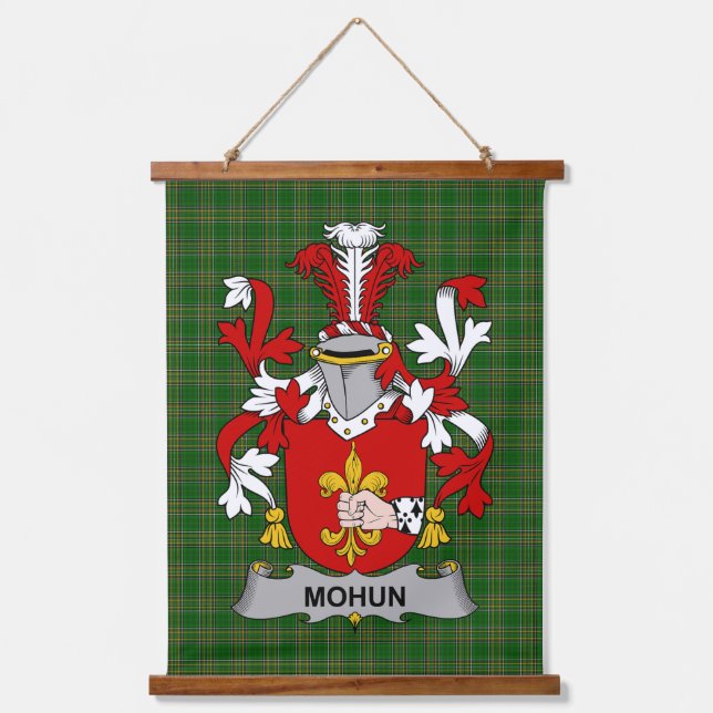 Irisches Mohun oder Mohan Wappen Familienwappen Wandteppich Mit Holzrahmen (Vorderseite)