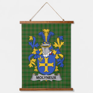 Irisches Molyneux-Wappen Familienwappen Wandteppich Mit Holzrahmen