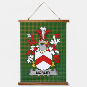 Irisches Morley-Wappen Familienwappen Wandteppich Mit Holzrahmen