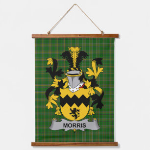 Irisches Morris-Wappen Familienwappen Wandteppich Mit Holzrahmen