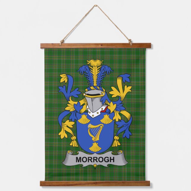 Irisches Morrogh oder Morrow Wappen Familienwappen Wandteppich Mit Holzrahmen (Vorderseite)