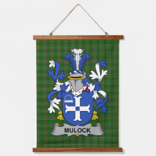 Irisches Mulock oder Mullock Wappen Familienwappen Wandteppich Mit Holzrahmen