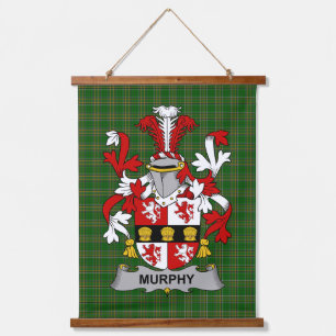 Irisches Murphy (Wexford) Wappen Familienwappen Wandteppich Mit Holzrahmen