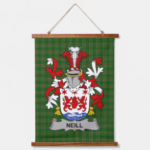 Irisches Neill oder O_Neill Wappen Familienwappen Wandteppich Mit Holzrahmen