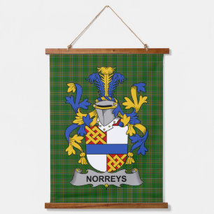 Irisches Norreys Wappen Familienwappen Wandteppich Mit Holzrahmen