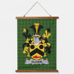 Irisches Oliver Wappen Familienwappen Wandteppich Mit Holzrahmen