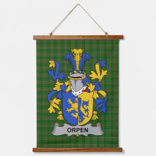 Irisches Orpen-Wappen Familienwappen Wandteppich Mit Holzrahmen
