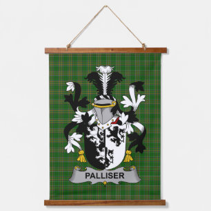 Irisches Palliser-Wappen Familienwappen Wandteppich Mit Holzrahmen