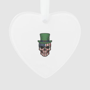 Irisches patriotisches Totenkopf-Vintage-Stickerei Ornament