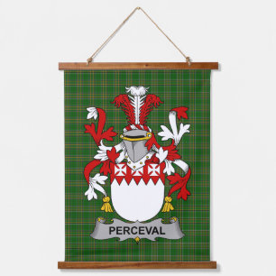 Irisches Perceval Wappen Familienwappen Wandteppich Mit Holzrahmen