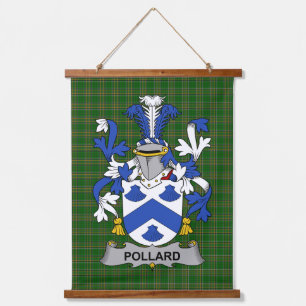 Irisches Pollard-Wappen Familienwappen Wandteppich Mit Holzrahmen