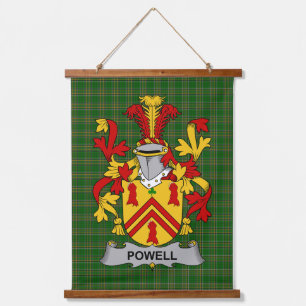 Irisches Powell Wappen Familienwappen Wandteppich Mit Holzrahmen