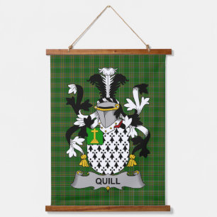 Irisches Quill-Wappen Familienwappen Wandteppich Mit Holzrahmen
