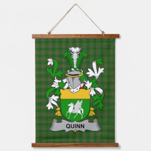 Irisches Quinn oder O_Quin Wappen Familienwappen Wandteppich Mit Holzrahmen