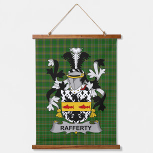 Irisches Rafferty oder O_Rafferty Wappen Familien Wandteppich Mit Holzrahmen