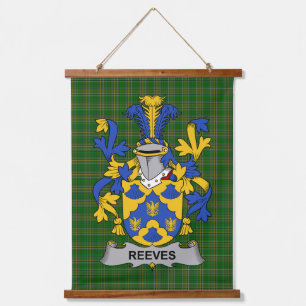 Irisches Reeves Wappen Familienwappen Wandteppich Mit Holzrahmen