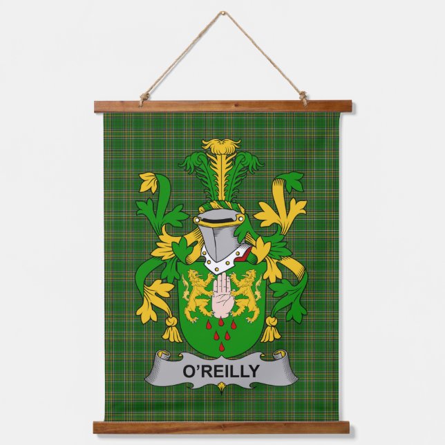 Irisches Reilly oder O_Reilly Wappen Familienwappe Wandteppich Mit Holzrahmen (Vorderseite)