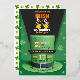 Irisches Retro-Modernes St. Patrick's Day Party mi Folieneinladung